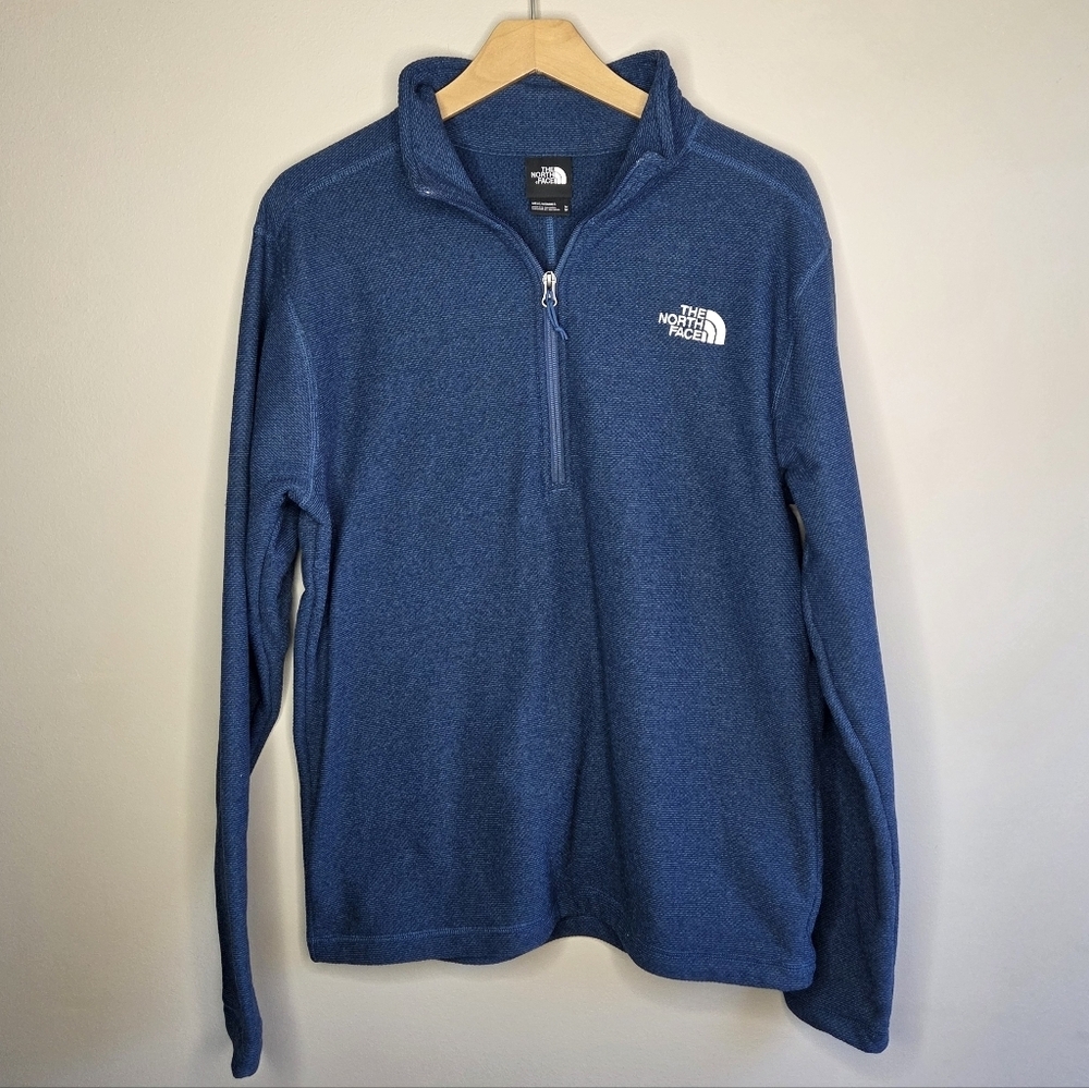 The North Face Mens Textured Cap Rock 1/4 Zip Pullover Dark Blue Size Medium